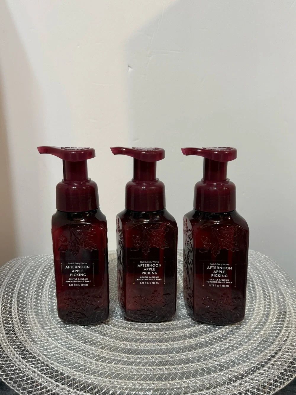 BBW Afternoon Apple Picking Foaming Hand Soap Set of 3 NWT
